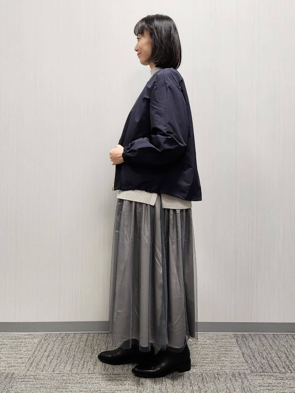 naraさんの「Dessin｜【洗える】ニットチュールドッキングワンピース」を使ったコーディネート