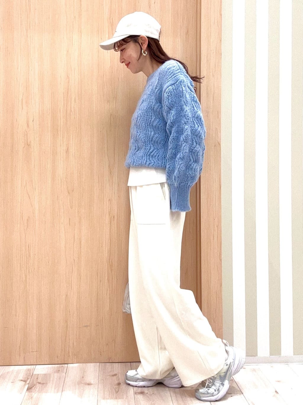 ririさんの「SHOO･LA･RUE｜【S-LL】ふんわり大人の 透かし編みニット」を使ったコーディネート