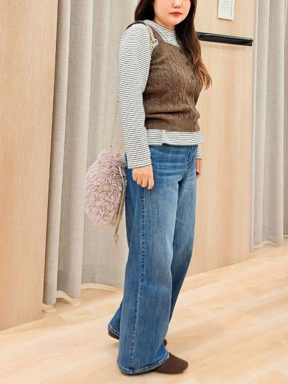 ふるさんの「grove｜【SETITEM】ケーブルニットビスチェ」を使ったコーディネート