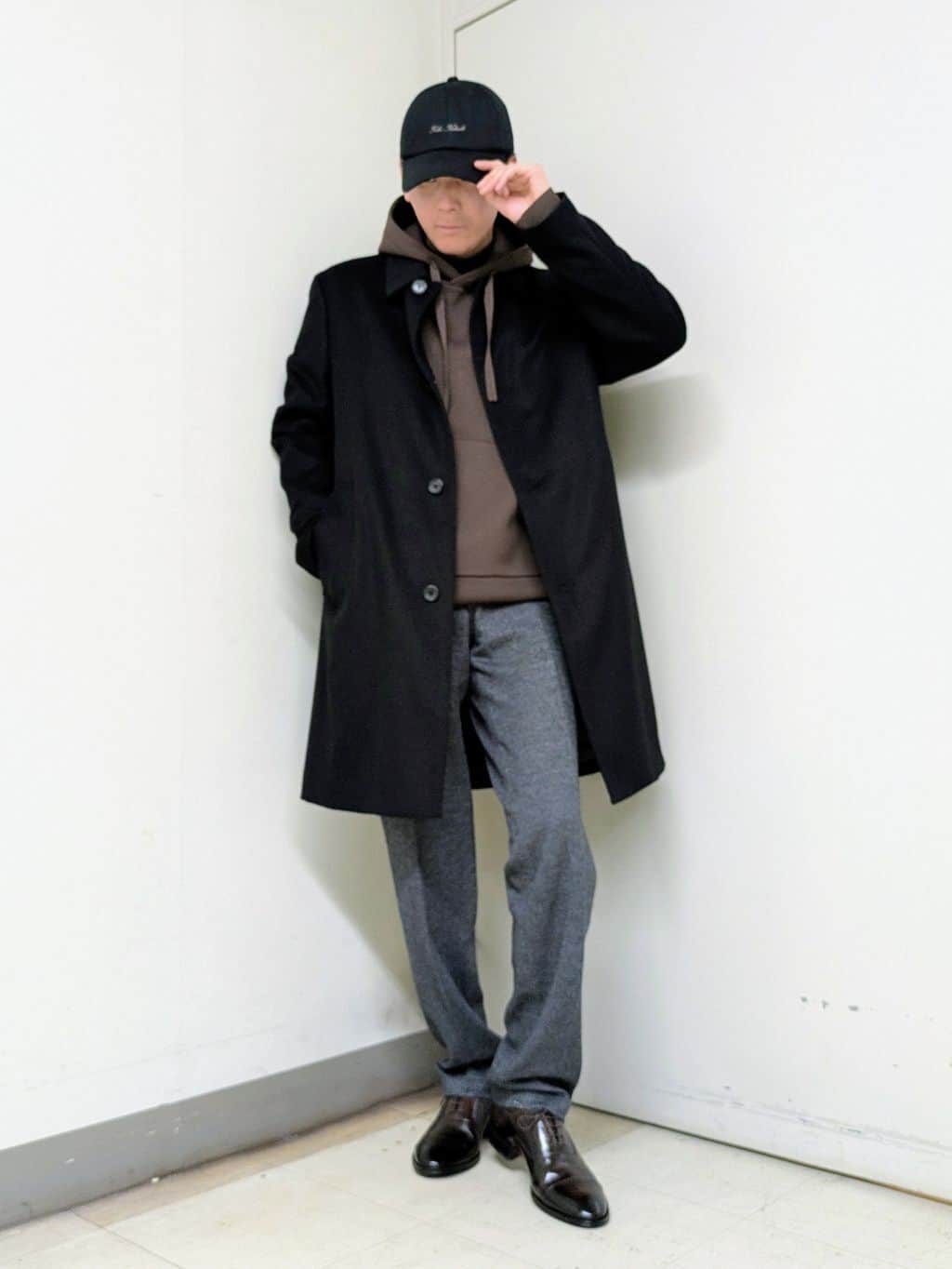 ryoさんの「TAKEO KIKUCHI｜カシミヤブレンド ビーバー調ステンカラーコート」を使ったコーディネート