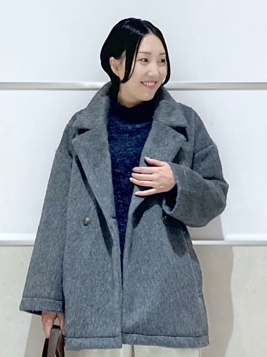 eriko さんの「Dessin｜【洗える】ハイネックベロアモールニット」を使ったコーディネート