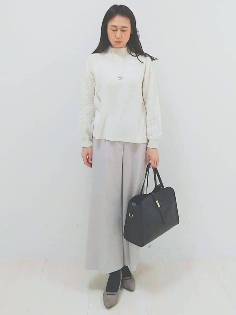 SANAさんの「Reflect｜【一枚で着映え◎／ゆったりシルエット】ラメ&times;スパンコールウール混ニット」を使ったコーディネート