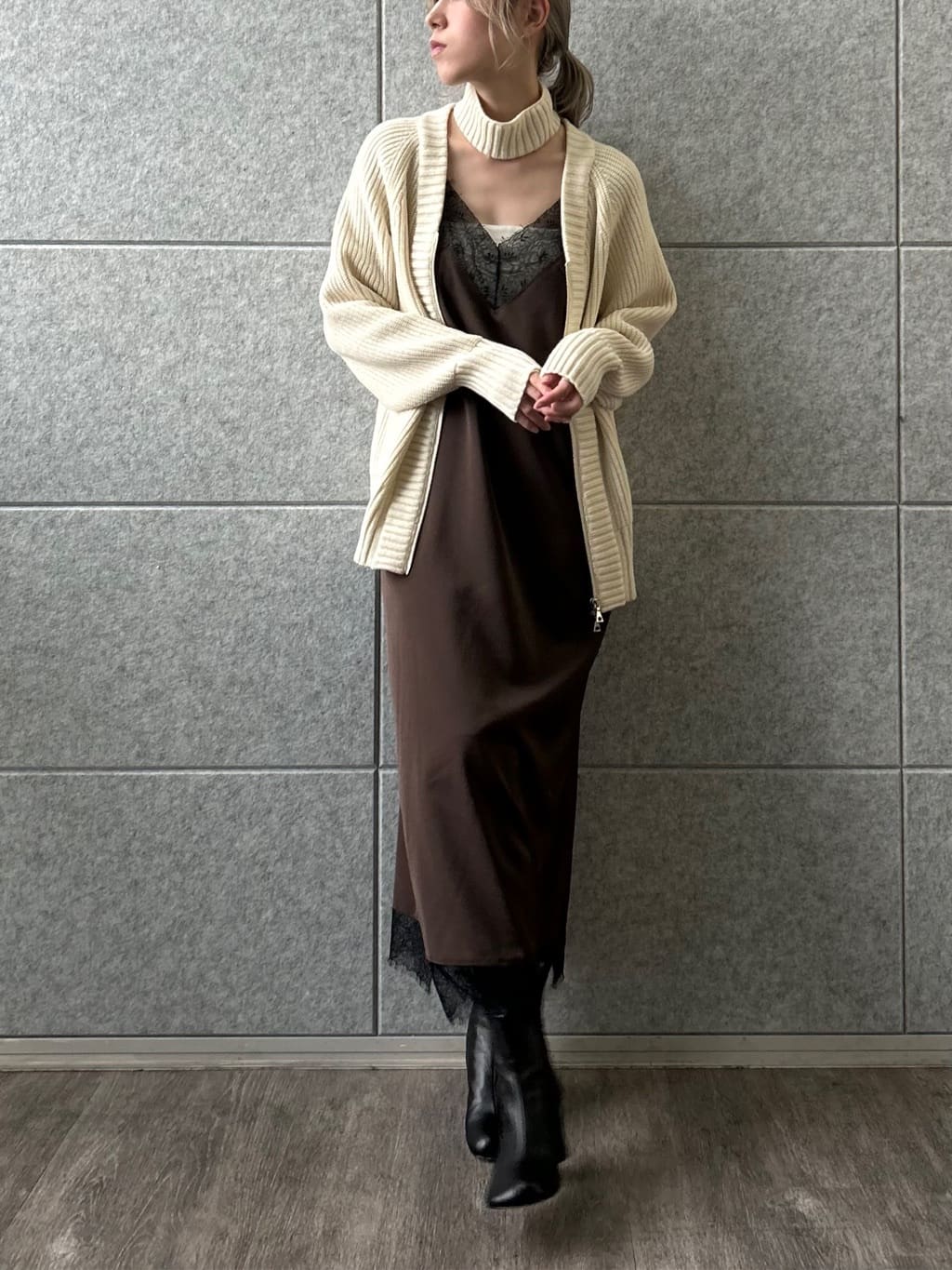 honoka Aさんの「CODE A｜dual form zip knit」を使ったコーディネート