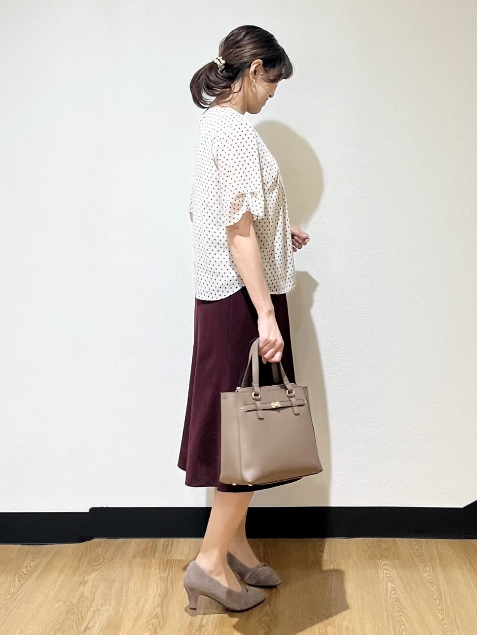 ayaさんの「Reflect｜【マシンウォッシュ可／セットアップ可】コツキ柄プリントブラウス」を使ったコーディネート