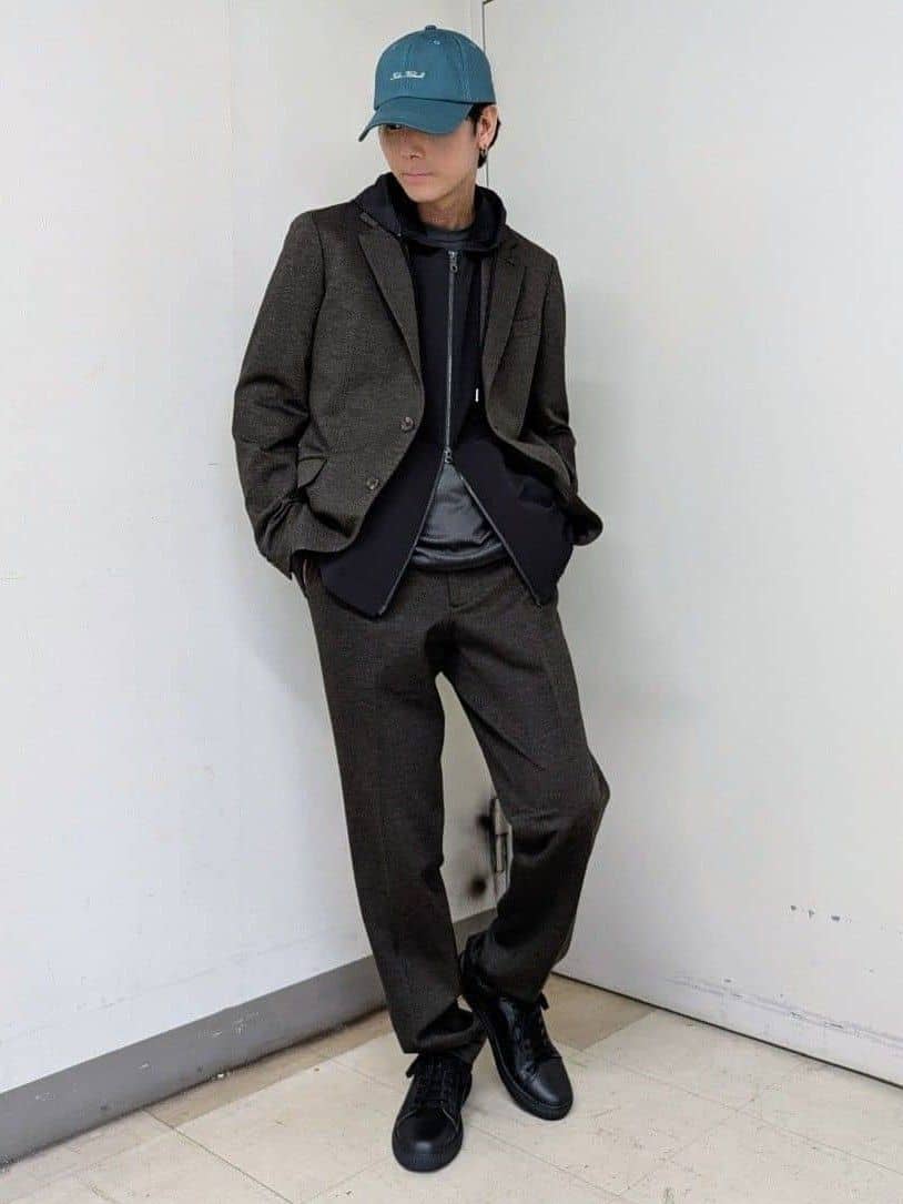 ryoさんの「TAKEO KIKUCHI｜【None Of Stress】アクティブジャージ 千鳥 ジャケット」を使ったコーディネート