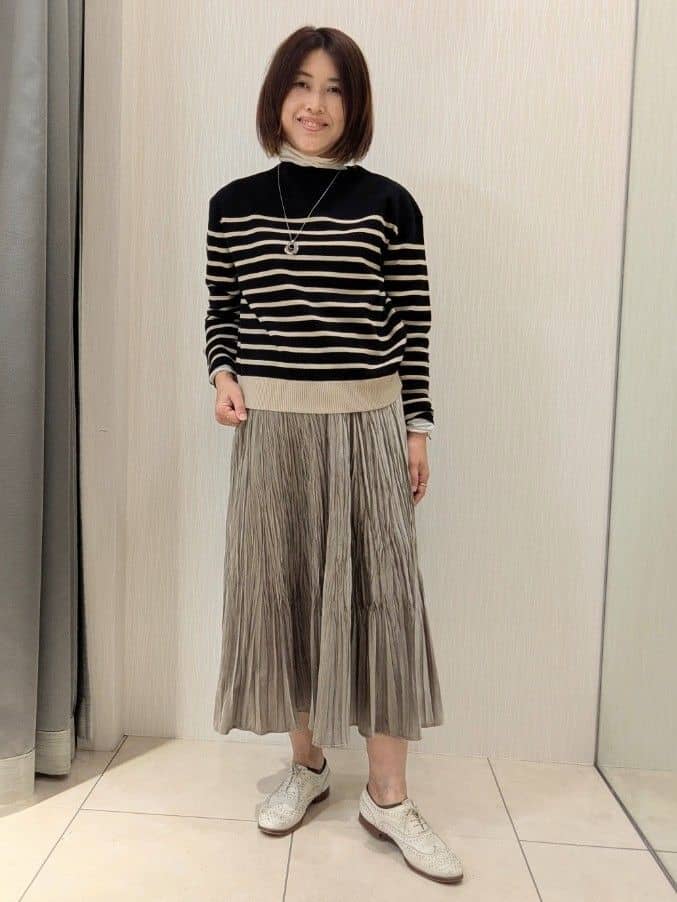 u-macoさんの「UNTITLED｜【洗える】モックネックミラノリブニット」を使ったコーディネート