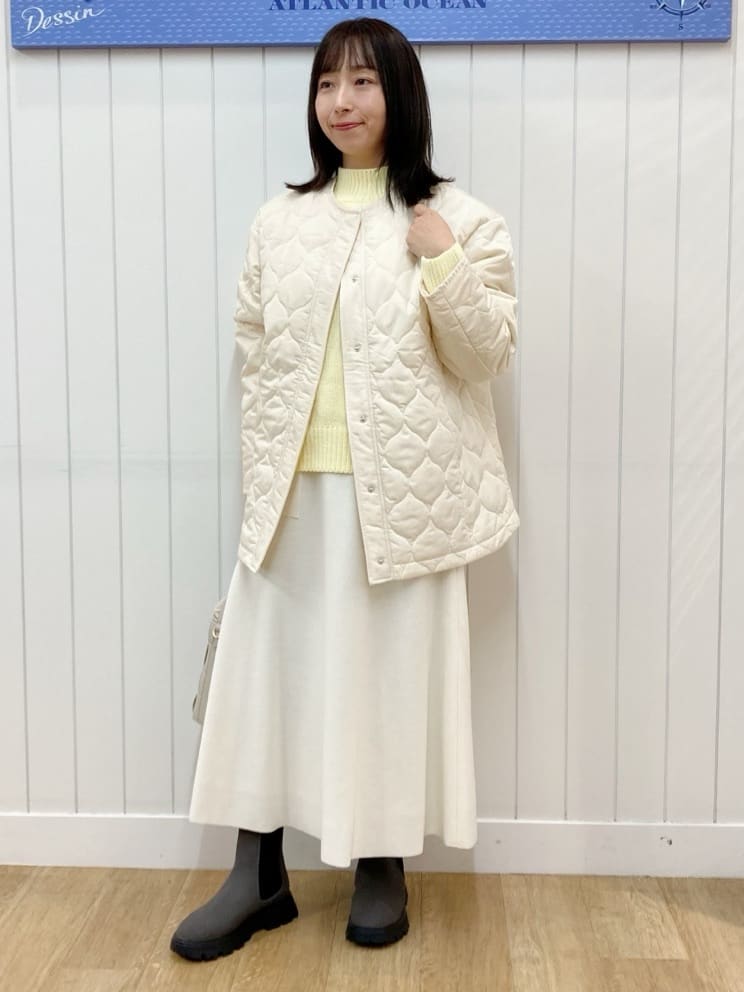 yoshiさんの「Dessin｜【洗える】ハイネックベロアモールニット」を使ったコーディネート