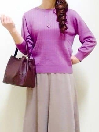 花さんの「Reflect｜【通勤】スエードライクフレアスカート」を使ったコーディネート