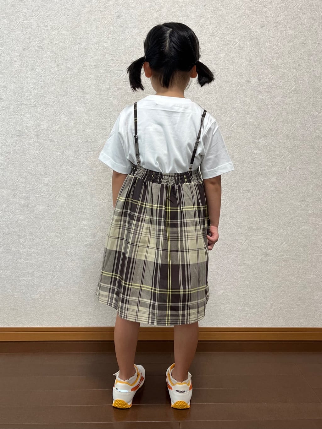 canaさんの「Dessin｜【リンクコーデ・洗える】ウエストドロスト付きチェック柄ワンピース」を使ったコーディネート