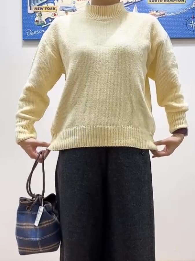 Hamaさんの「Dessin｜【洗える】ハイネックベロアモールニット」を使ったコーディネート