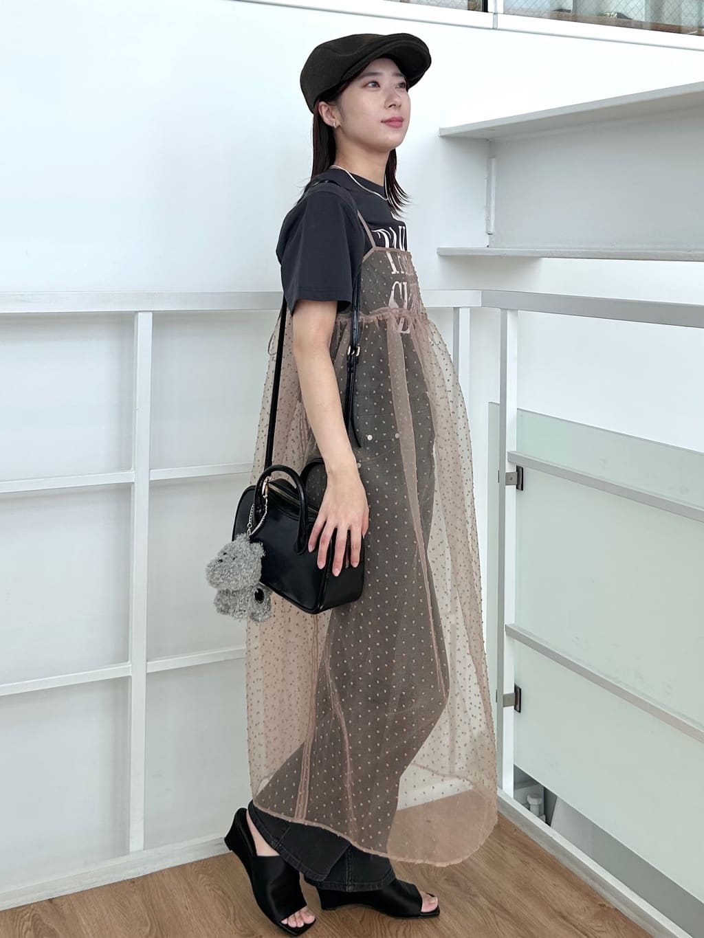RINAさんの「OPAQUE.CLIP｜ロゴプリントTシャツ【洗濯機洗い可】」を使ったコーディネート