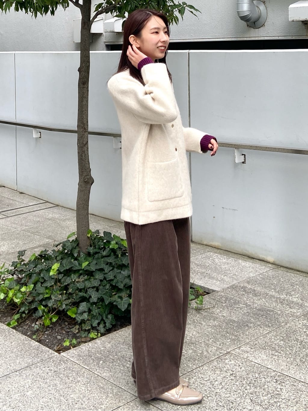 めぐさんの「OPAQUE.CLIP｜コーデュロイワイドパンツ【洗濯機OK】」を使ったコーディネート