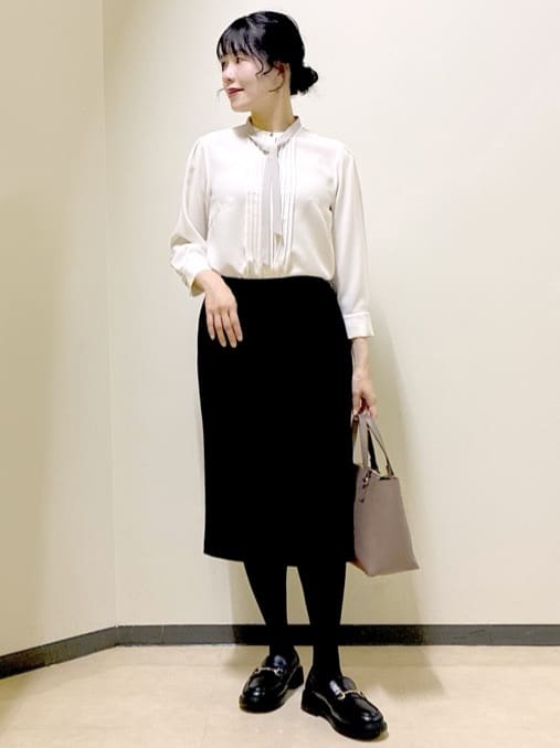  beni_gingerさんの「Reflect｜【配色ボウタイ付き】八分袖ジョーゼットブラウス」を使ったコーディネート