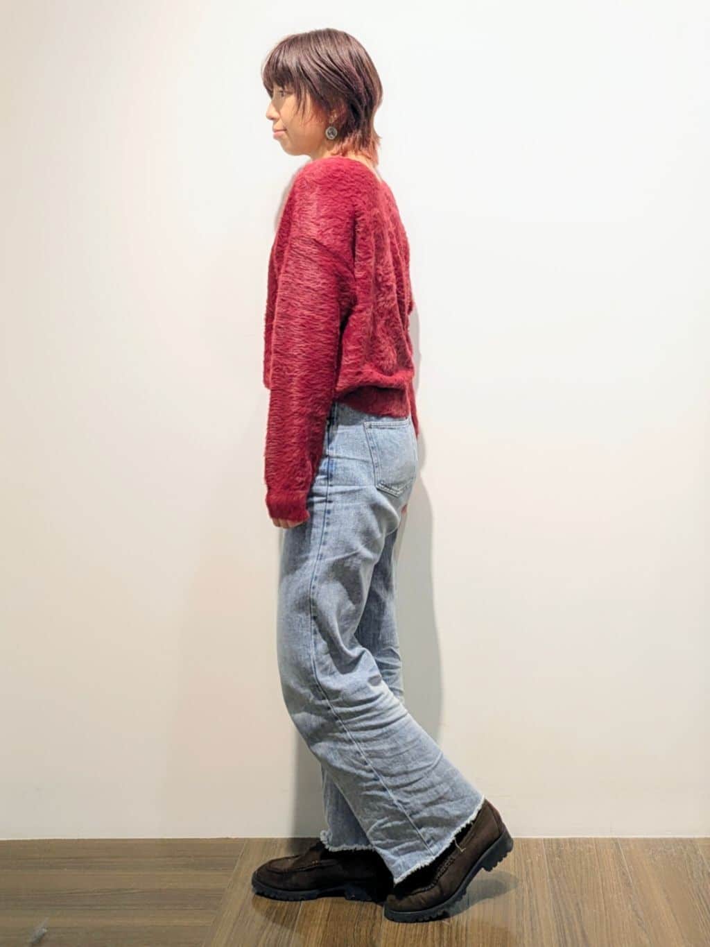 4410さんの「THE SHOP TK｜【華やかで柔らか】ふわふわフェザーニット/洗える・前後2WAY」を使ったコーディネート