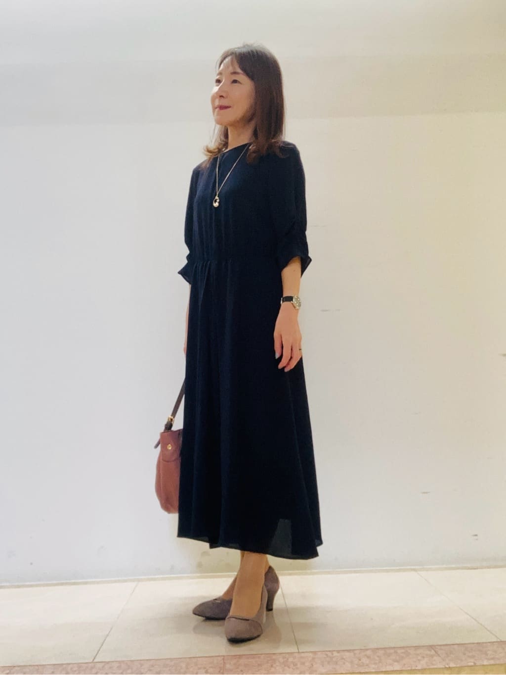 kurodaさんの「Reflect｜【吸水速乾／防しわ】シルキープリーツワンピース」を使ったコーディネート