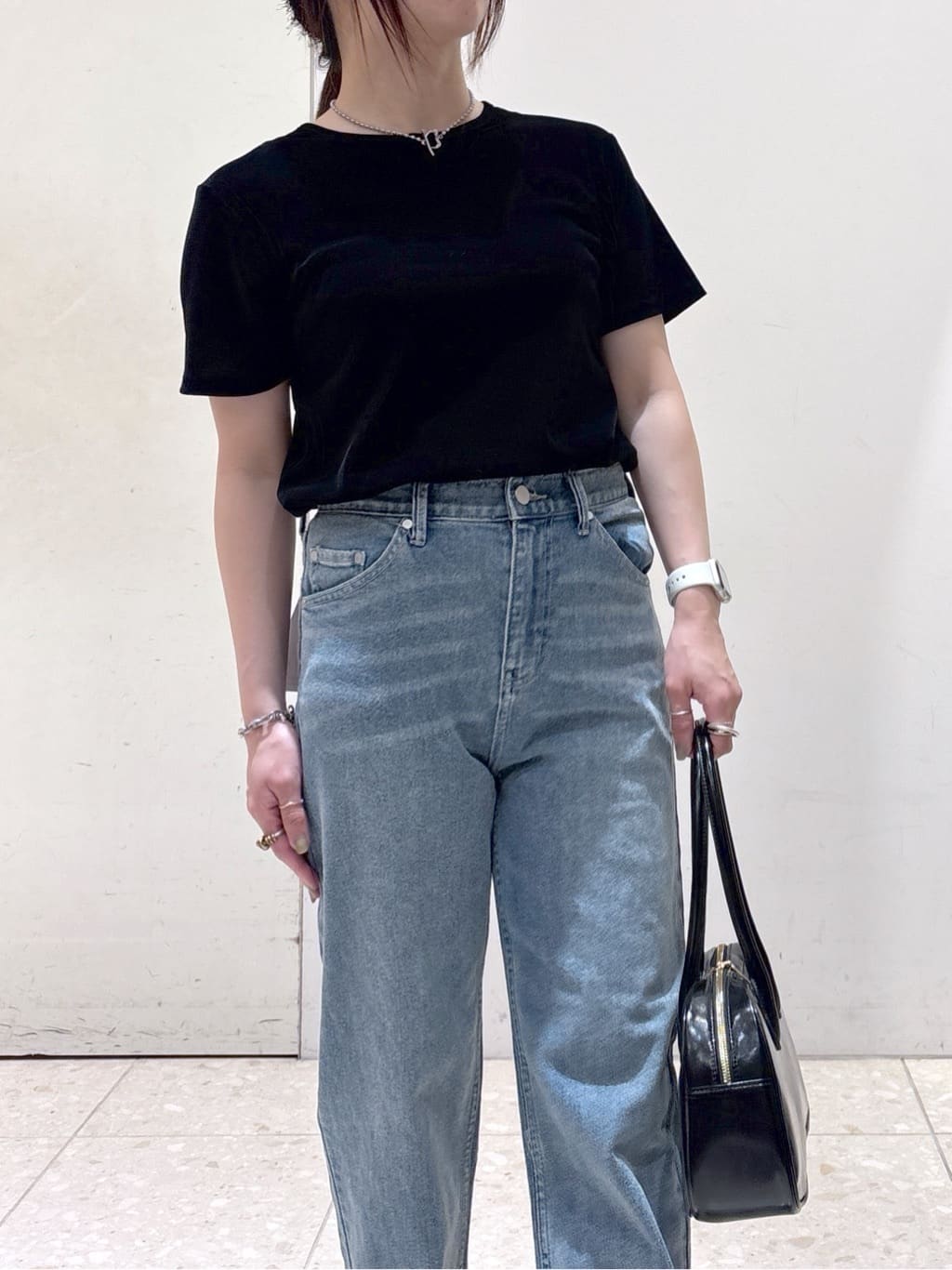 mameさんの「OPAQUE.CLIP｜フロッキーチュールTシャツ【洗濯機洗い可】」を使ったコーディネート