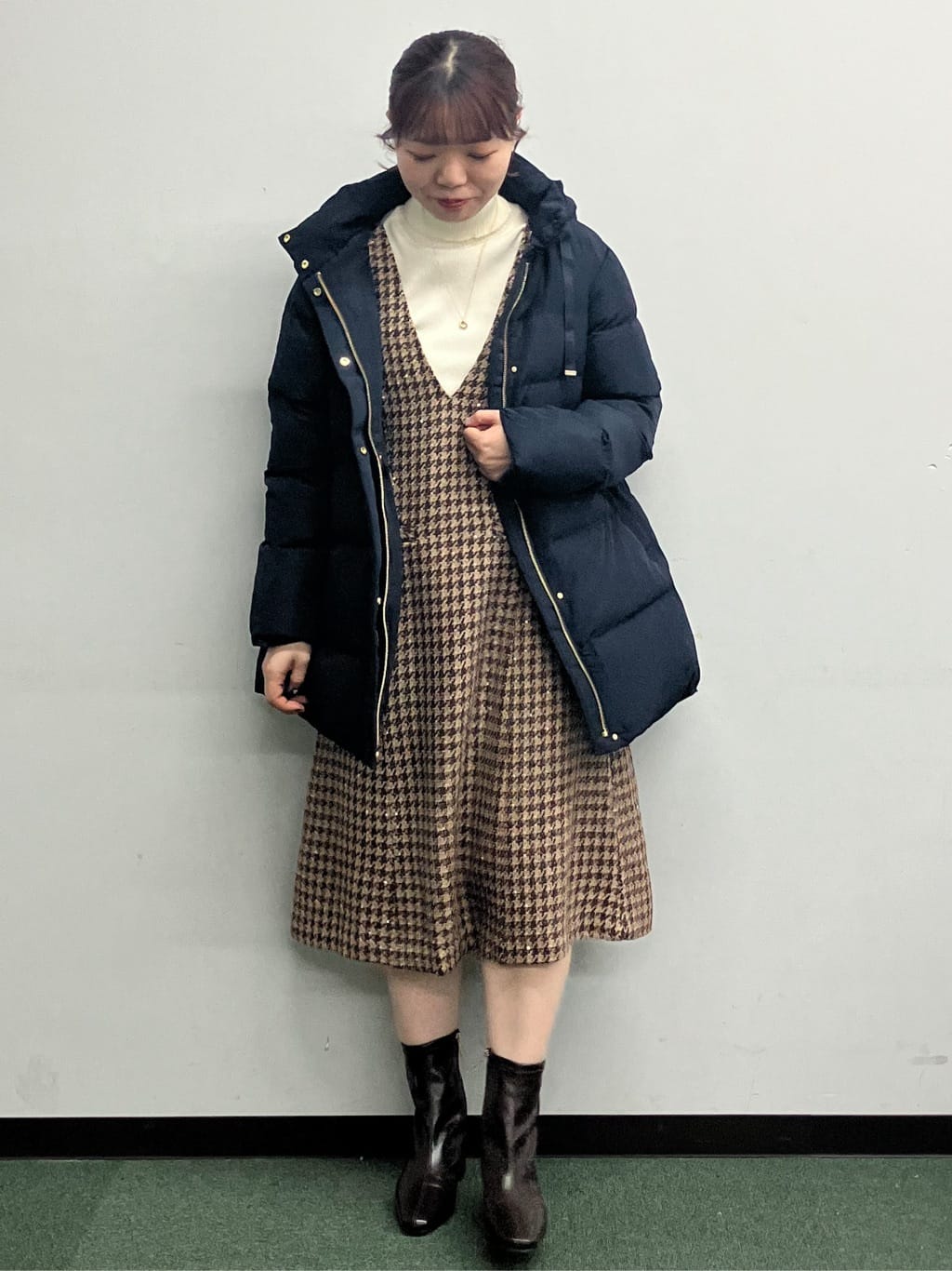 MAYUKIさんの「index｜KAWADAダウンドロストミドルコート【撥水／洗濯機OK／2WAY／静電気防止裏地】《XS～3L》」を使ったコーディネート