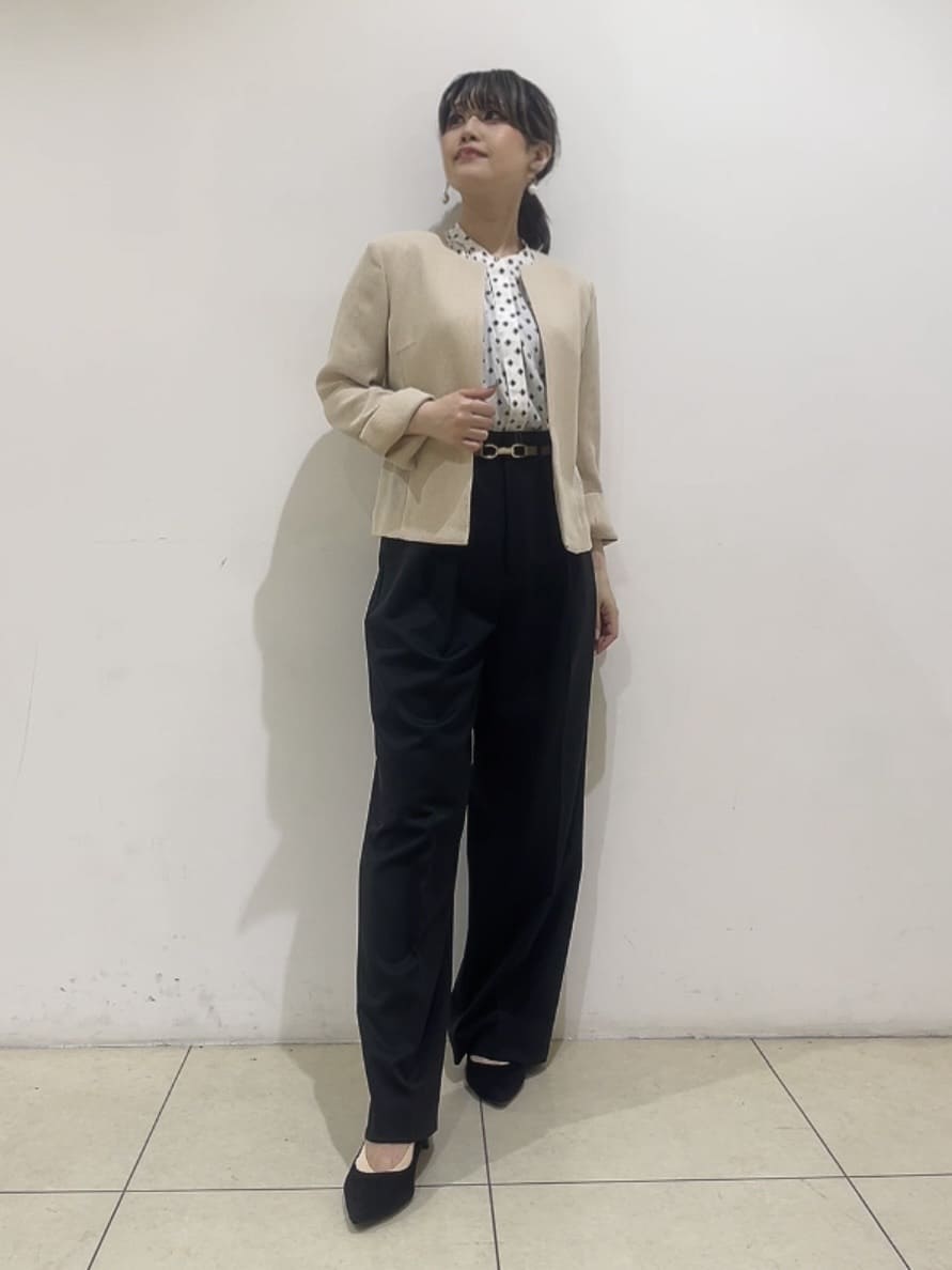 watanabeさんの「UNTITLED｜【短丈/日本製】カラミ風メッシュ ノーカラージャケット」を使ったコーディネート