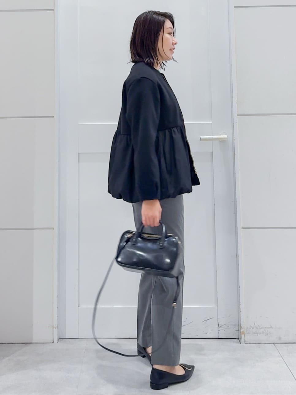 yuka.aさんの「OPAQUE.CLIP｜ウォームタッチ イージーテーパードパンツ【洗濯機洗OK／ストレッチ】」を使ったコーディネート