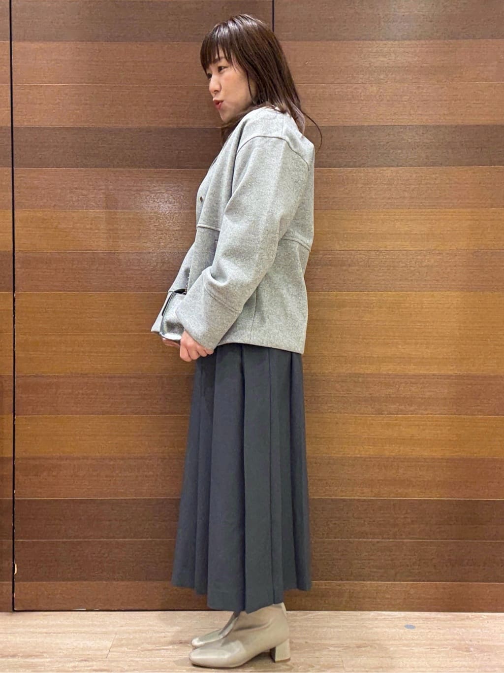 maichiさんの「OPAQUE.CLIP｜ウールライクメルトンノーカラーコート【洗濯機洗い可】」を使ったコーディネート