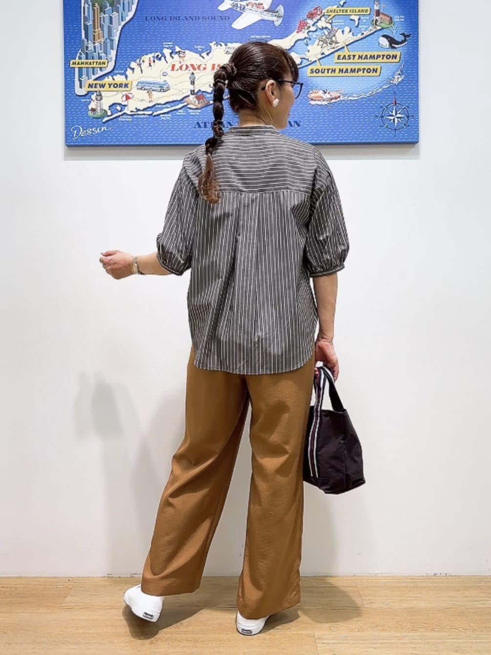 Yasucoさんの「Dessin｜【洗える】フリルバンドカラー五分袖ブラウス」を使ったコーディネート