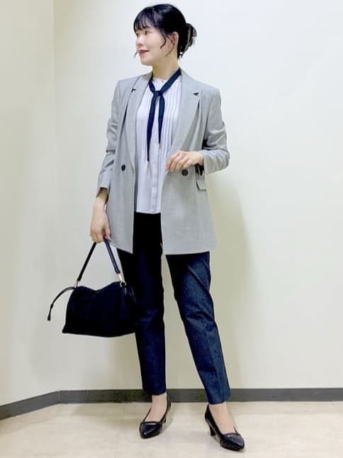  beni_gingerさんの「Reflect｜【配色ボウタイ付き】八分袖ジョーゼットブラウス」を使ったコーディネート