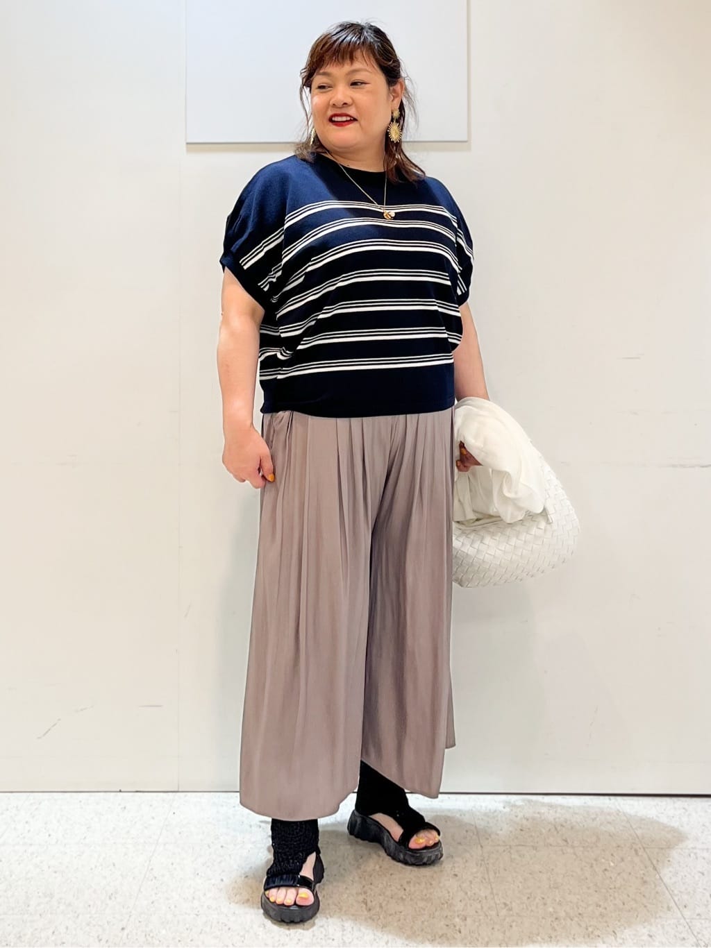 kimmyさんの「Reflect｜【ウエストゴム仕様／長く着られる◎】スカーチョパンツ」を使ったコーディネート