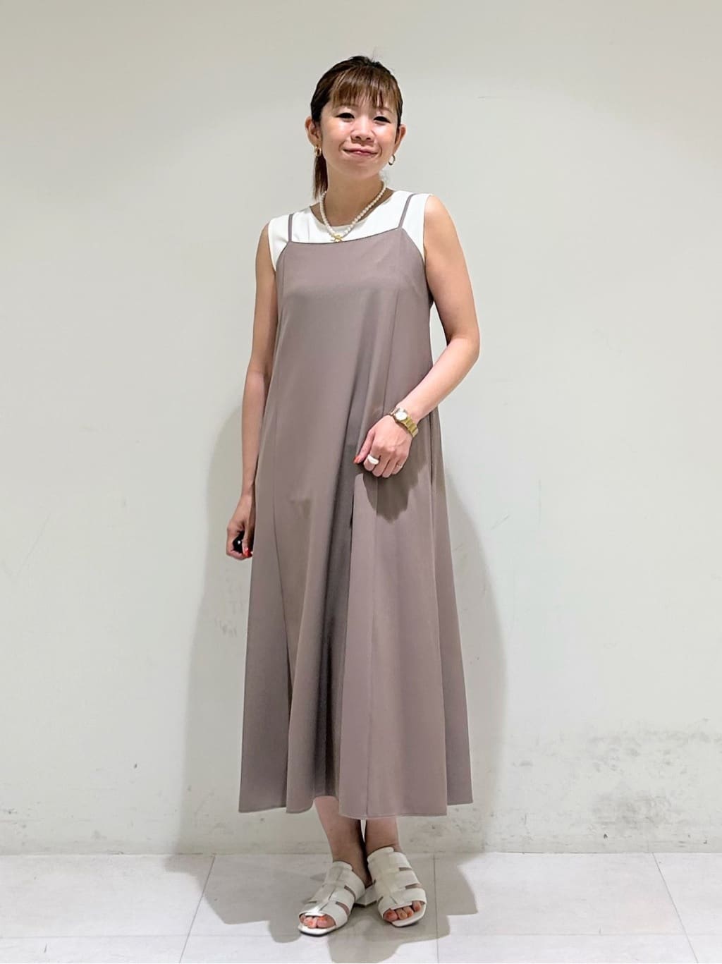 tsuyuさんの「INDIVI｜パール調コインショートネックレス」を使ったコーディネート