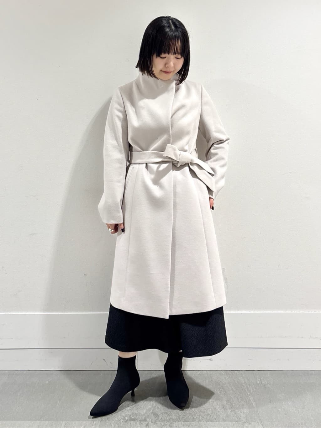 モエカさんの「UNTITLED｜【大人フェミニン/トレンド】ニット&times;ジャカード ドッキングワンピース」を使ったコーディネート