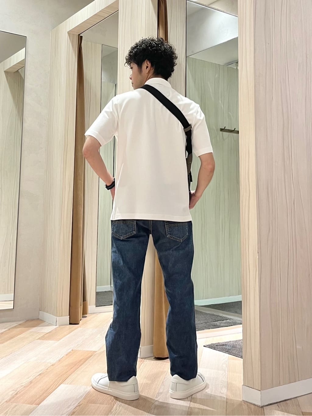 URAさんの「TAKEO KIKUCHI｜【抗菌防臭／9色5サイズ展開】ハニカムメランジ ポロシャツ」を使ったコーディネート