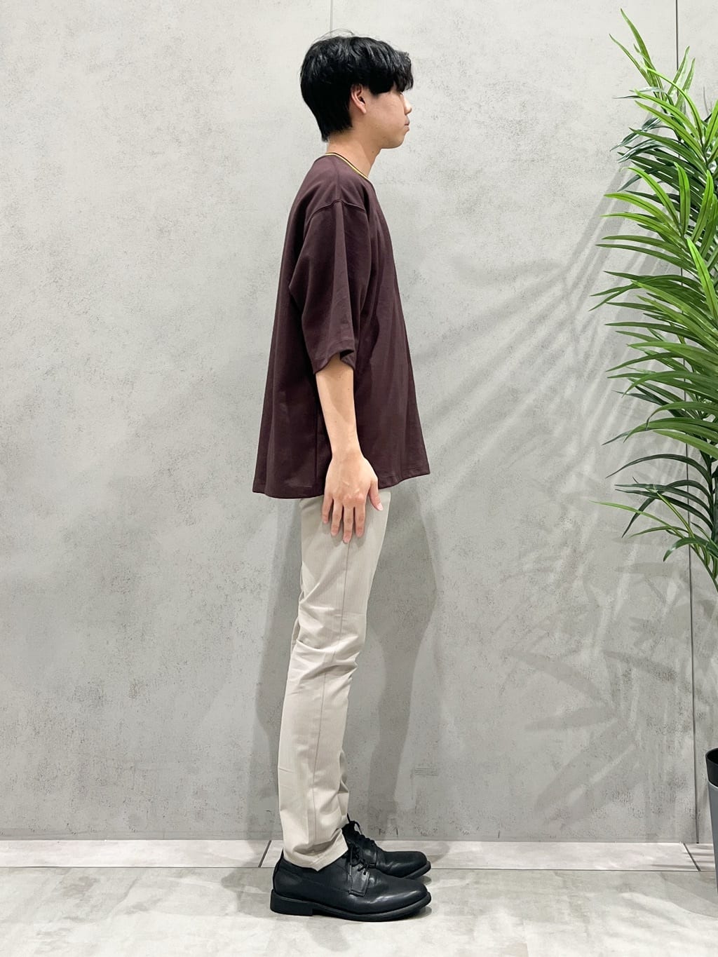 SHI-MAさんの「THE SHOP TK｜配色刺繍6分袖Tシャツ 【ビッグシルエット／洗濯機OK】」を使ったコーディネート