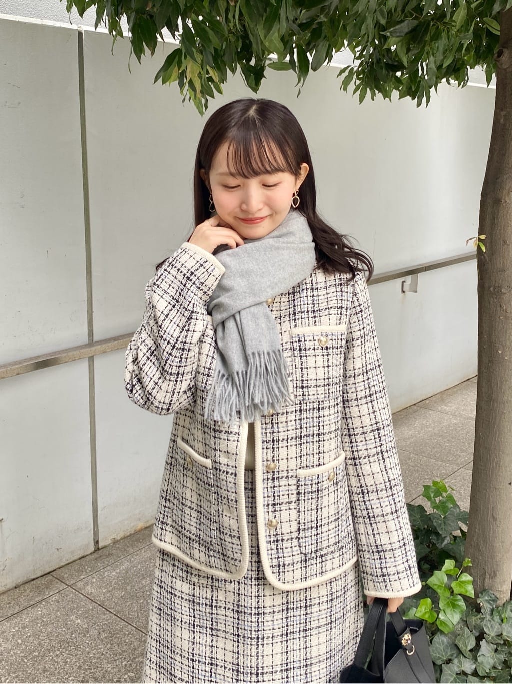 みさかさんの「index｜チェックツィードスカート／セットアップ対応【洗える】」を使ったコーディネート