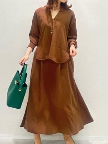 Miwaさんの「UNTITLED｜【セットアップ可/スキッパー/ゆったり】リラクパウダーシャツ」を使ったコーディネート