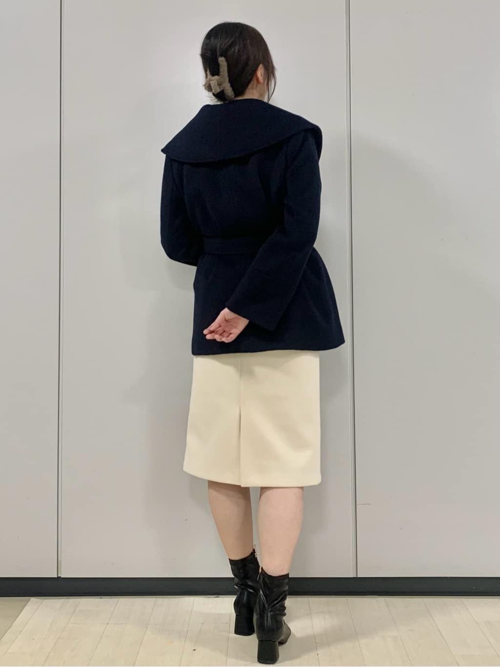kasumiさんの「index｜ベルト付ビッグカラーミドルコート」を使ったコーディネート