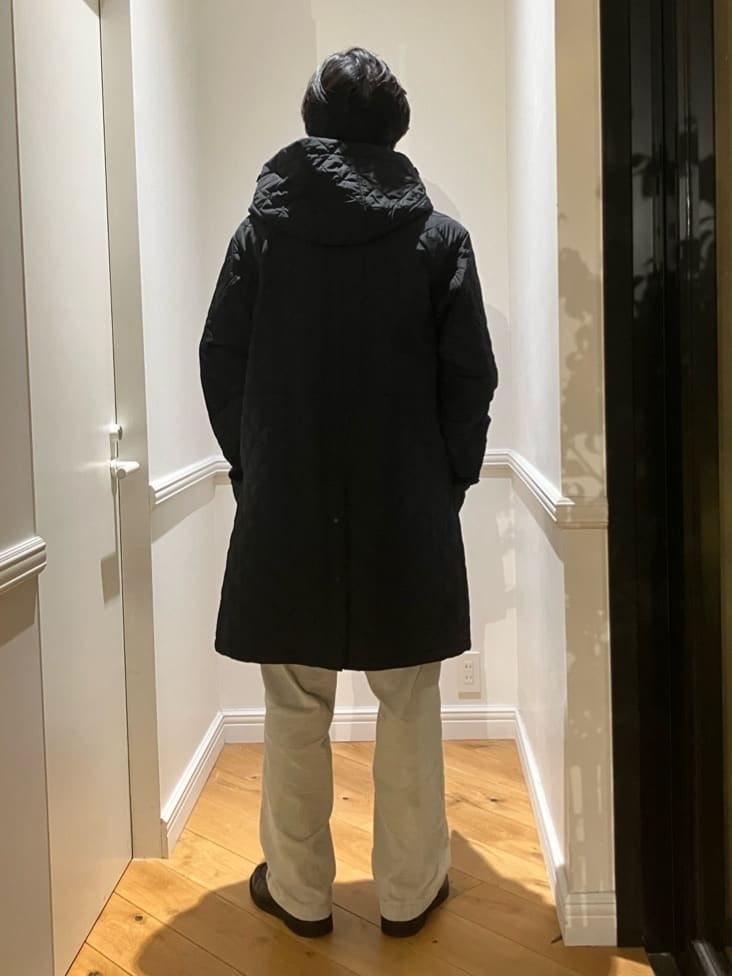 junyaさんの「DRESSTERIOR｜キルティング フーデット コート」を使ったコーディネート