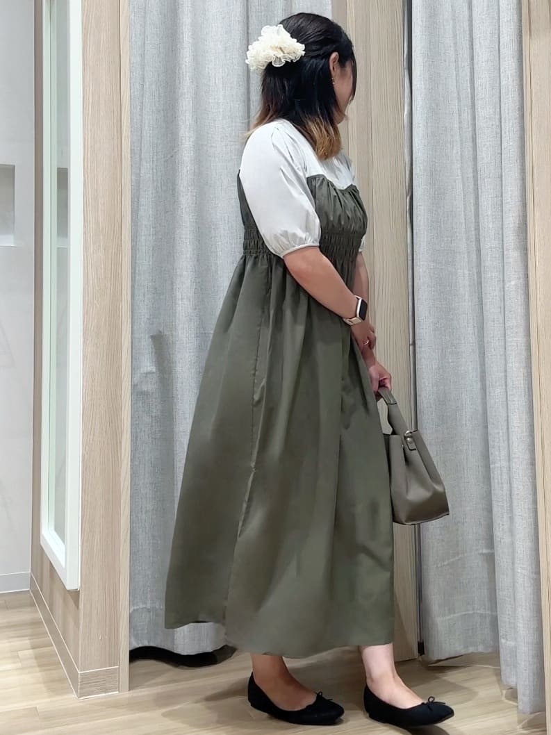 Fumikaさんの「grove｜【洗える/二の腕カバー】一枚で映える！ビスチェドッキングワンピース」を使ったコーディネート