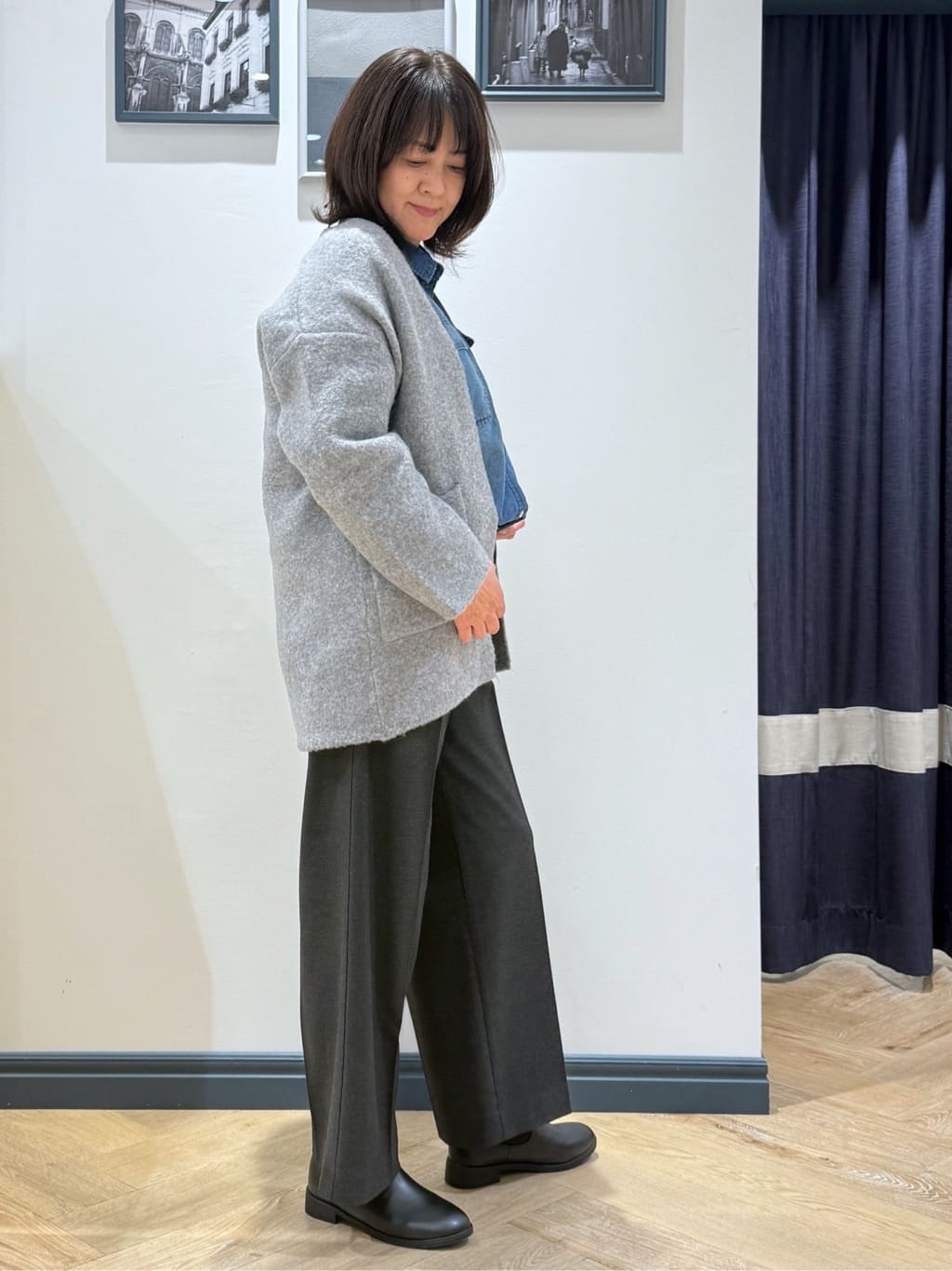 Lilyさんの「grove｜【あったか裏起毛】かっこよさも穿き心地も叶える、優秀スラックスパンツ」を使ったコーディネート