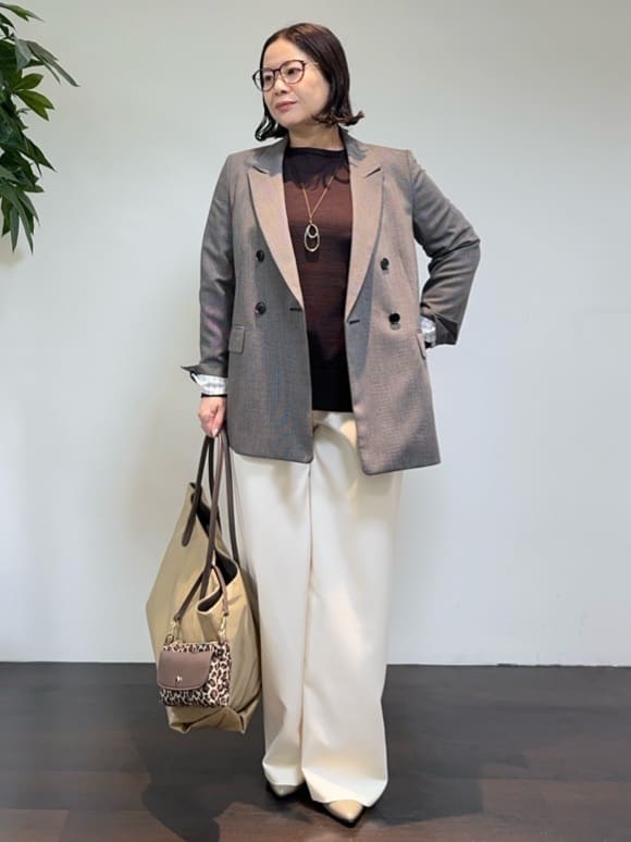 Asamiさんの「UNTITLED｜【セットアップ可】ウールライク ダブルブレストジャケット」を使ったコーディネート