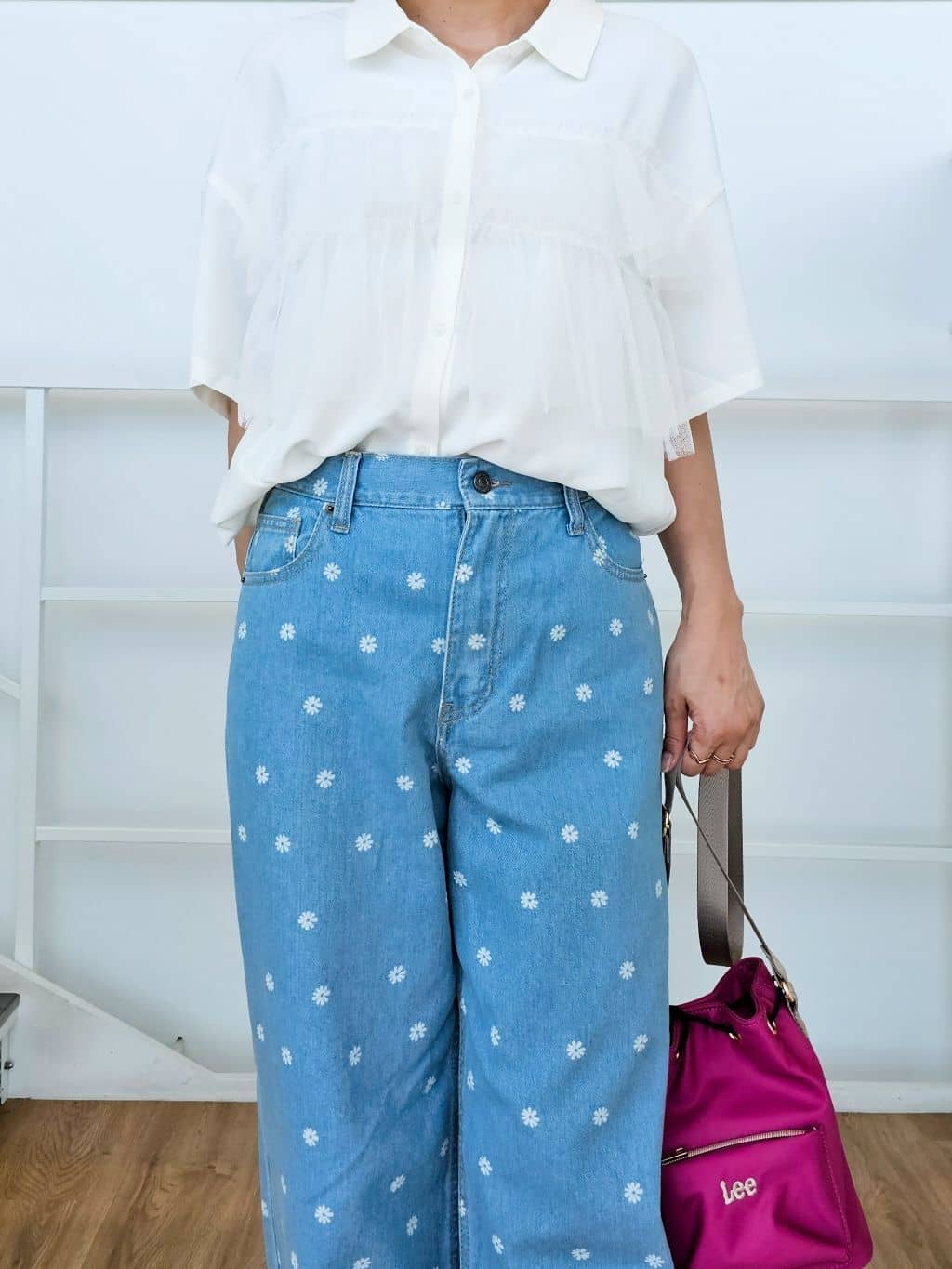 ゆゆさんの「SHOO･LA･RUE｜【S-LL】一枚でサマ見え チュールドッキングシャツ」を使ったコーディネート