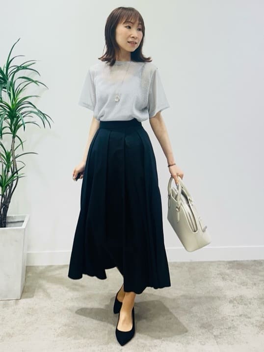 Miwaさんの「UNTITLED｜【洗える】ラメシアーTシャツ」を使ったコーディネート