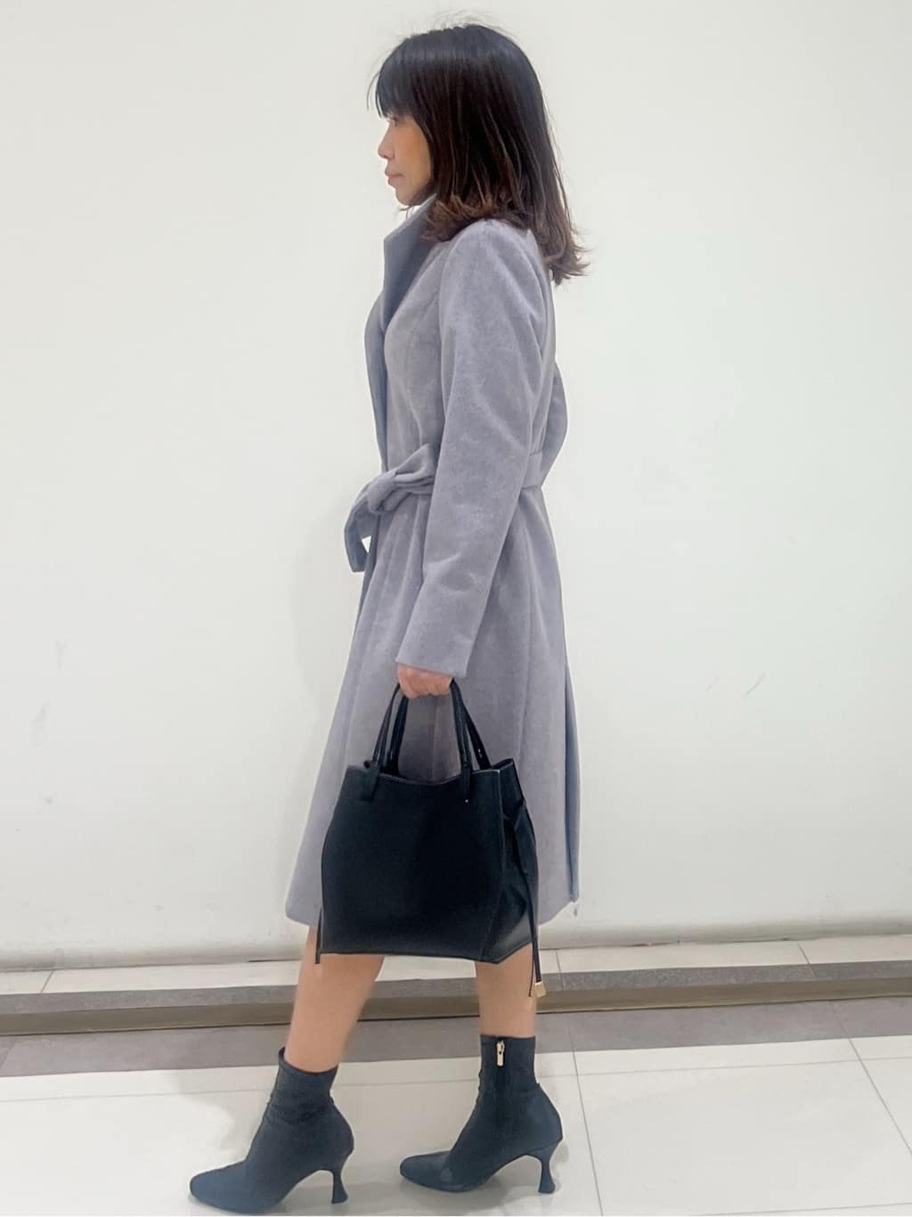 AYAさんの「COUP DE CHANCE｜【カシミヤ混／日本製】Iラインスタンドウィングカラーコート」を使ったコーディネート