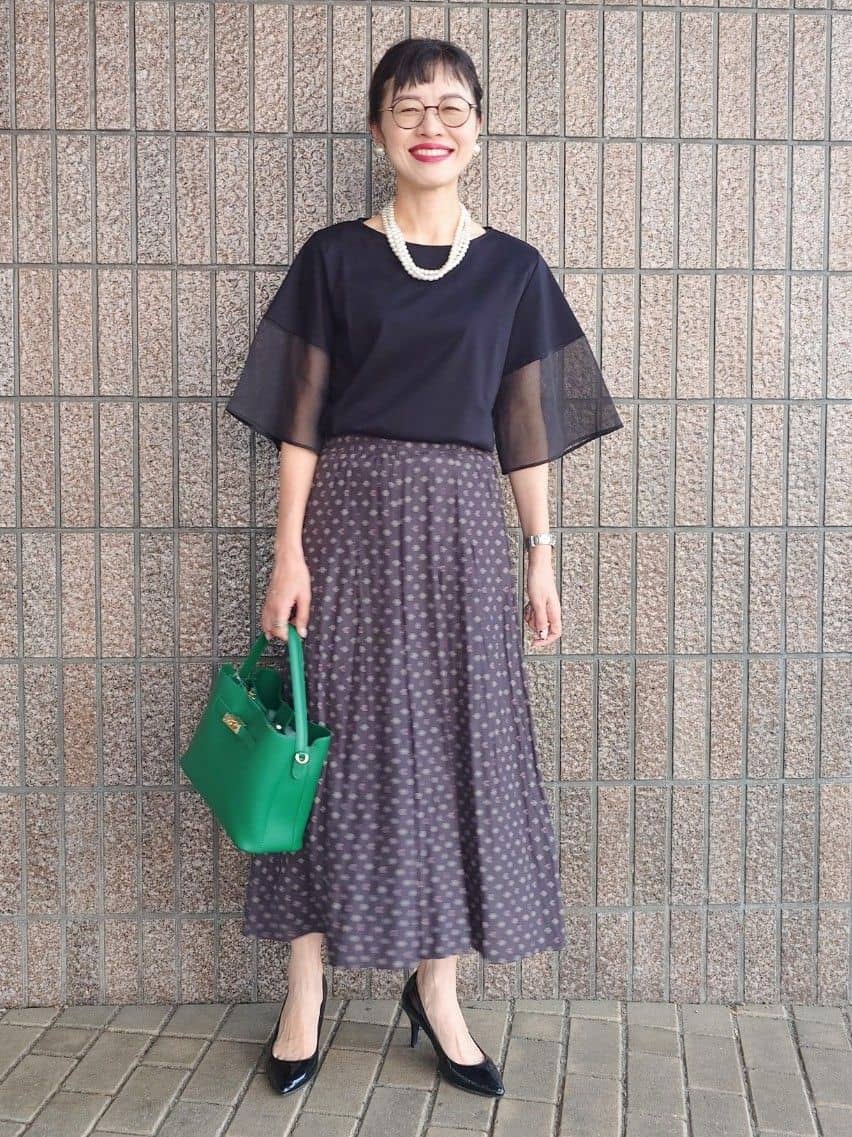 MUTSUKOさんの「UNTITLED｜【洗える/五分袖】シアースリーブ プルオーバー」を使ったコーディネート