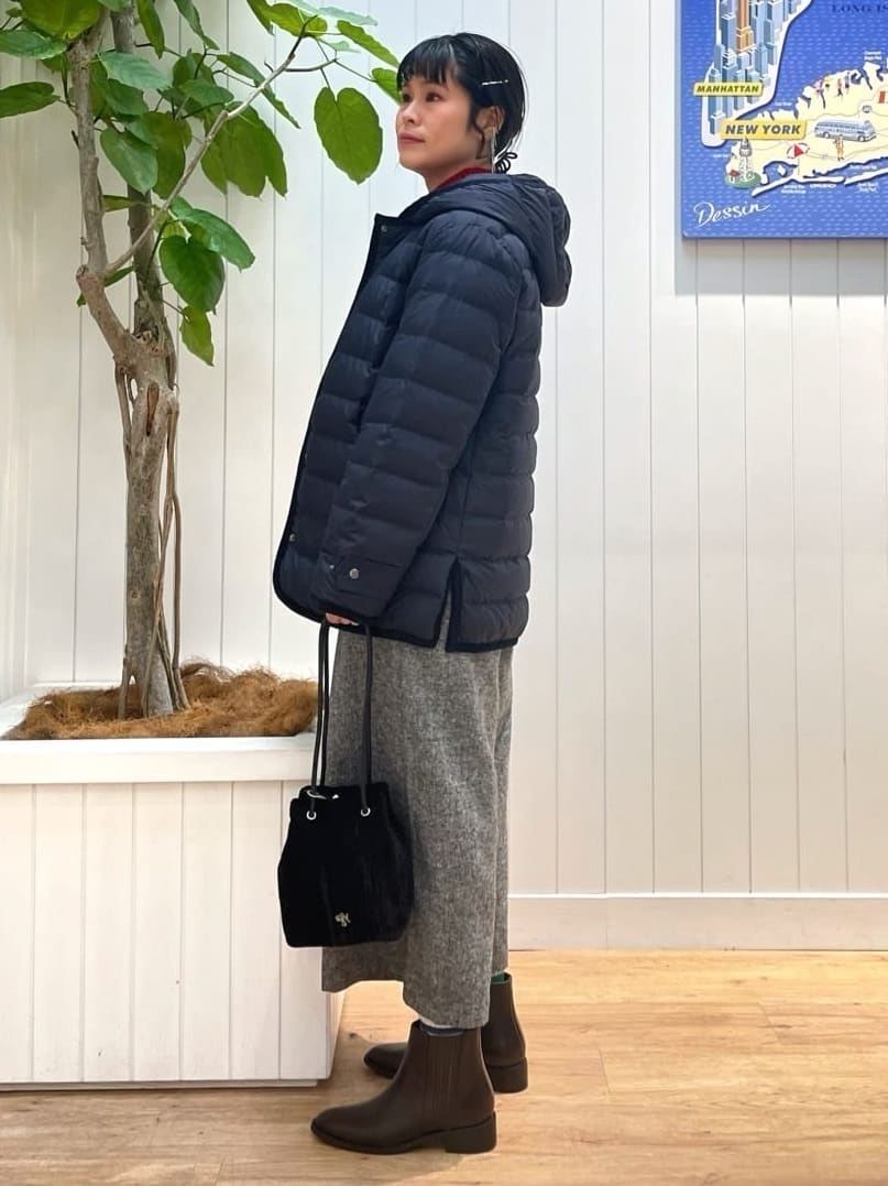 mikaさんの「Dessin｜【撥水・2WAY】ミュラーダウンコートミドル丈」を使ったコーディネート