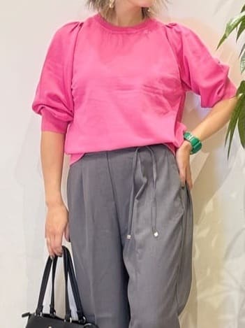 misakiさんの「SHOO･LA･RUE｜【洗濯機可/S-LL/アンサンブル可】8分袖で手元を華奢に魅せる さらっとタッチニット」を使ったコーディネート