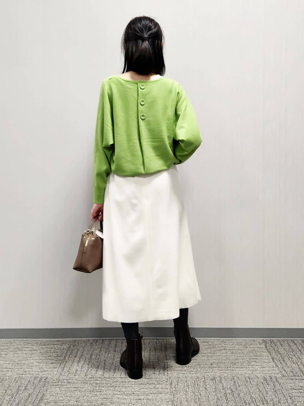 naraさんの「Dessin｜【洗える】ウールブレンド後ろボタンニット」を使ったコーディネート