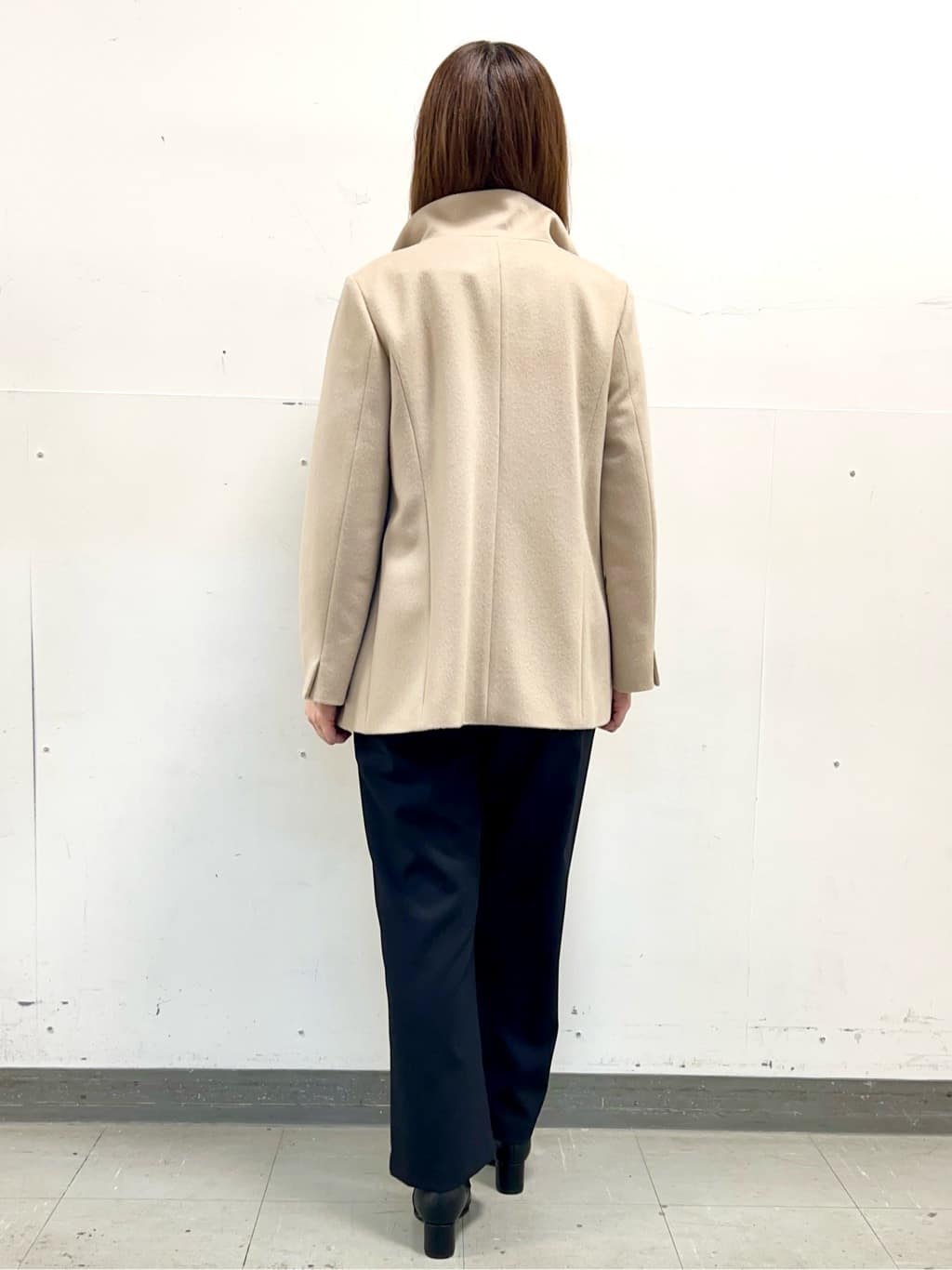 yuさんの「Reflect｜【SS-4Lサイズ／衿が顔に当たらない◎】スタンドネックミドルコート」を使ったコーディネート