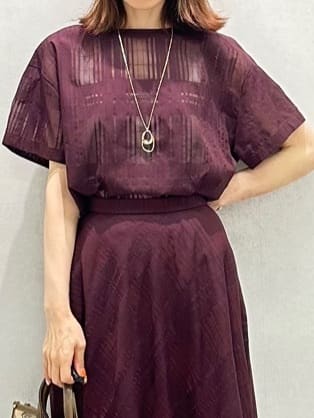 Miwaさんの「UNTITLED｜【セットアップ可/エレガント】シアーチェックTブラウス」を使ったコーディネート