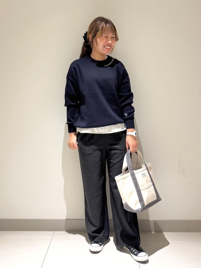 Liriさんの「Dessin｜【選べる首元デザイン/洗える】クルーネックロングTシャツ」を使ったコーディネート