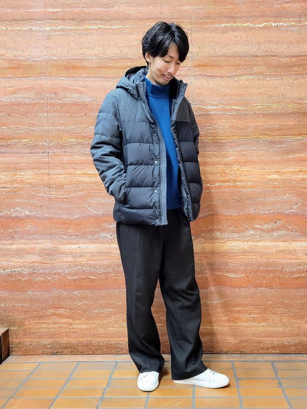 piroyaさんの「TAKEO KIKUCHI｜カラーコンビ ダウンブルゾン」を使ったコーディネート