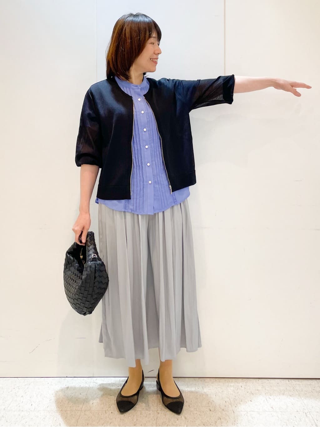 めいさんの「Reflect｜【ウエストゴム仕様／長く着られる◎】スカーチョパンツ」を使ったコーディネート